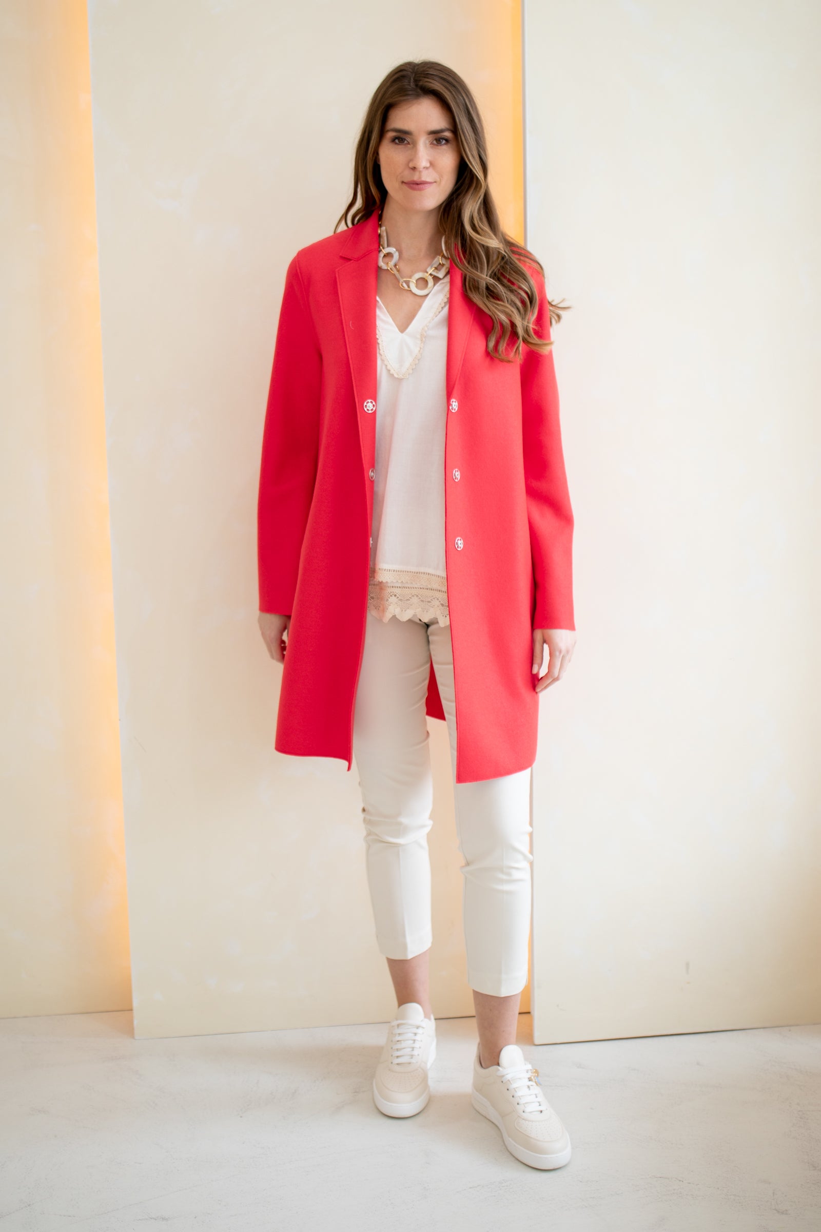 Pink cocoon coat hotsell