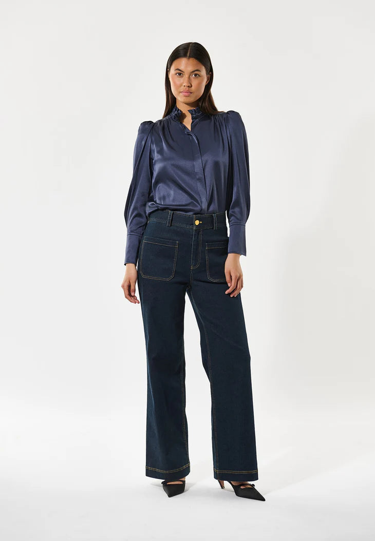 Navy Edge Blouse