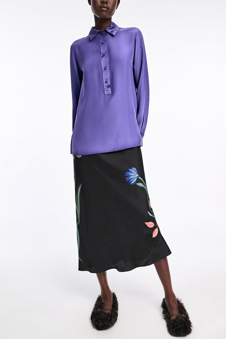 Scarlet Silk Blouse
