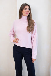 Reese Pink Cashmere Turtleneck