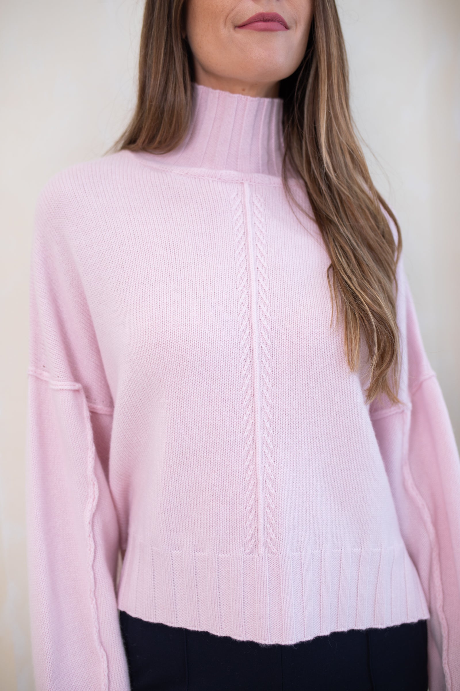 Reese Pink Cashmere Turtleneck