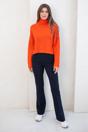 Reese Orange Cashmere Turtleneck