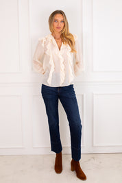 Ivory Ruffle Blouse