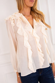Ivory Ruffle Blouse