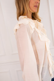 Ivory Ruffle Blouse