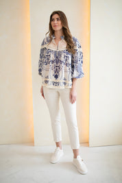 Victoria Blue Lacey Blouse