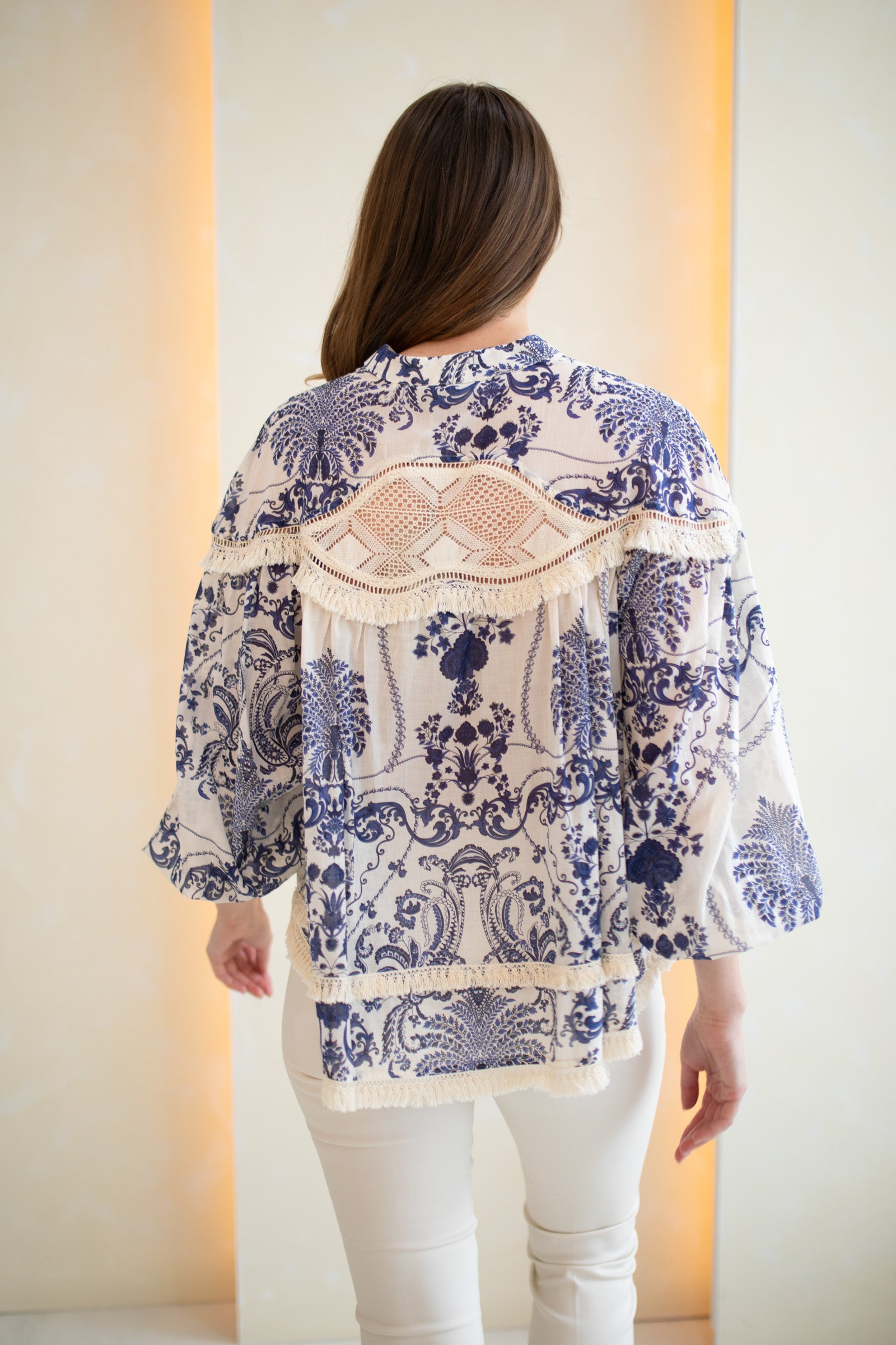 Victoria Blue Lacey Blouse