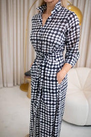 Wren Black & White Check Dress