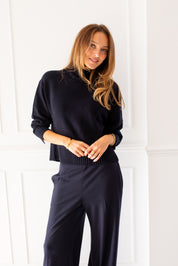 Luisa Cerano Crown Navy Turtleneck