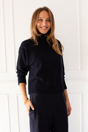 Luisa Cerano Crown Navy Turtleneck