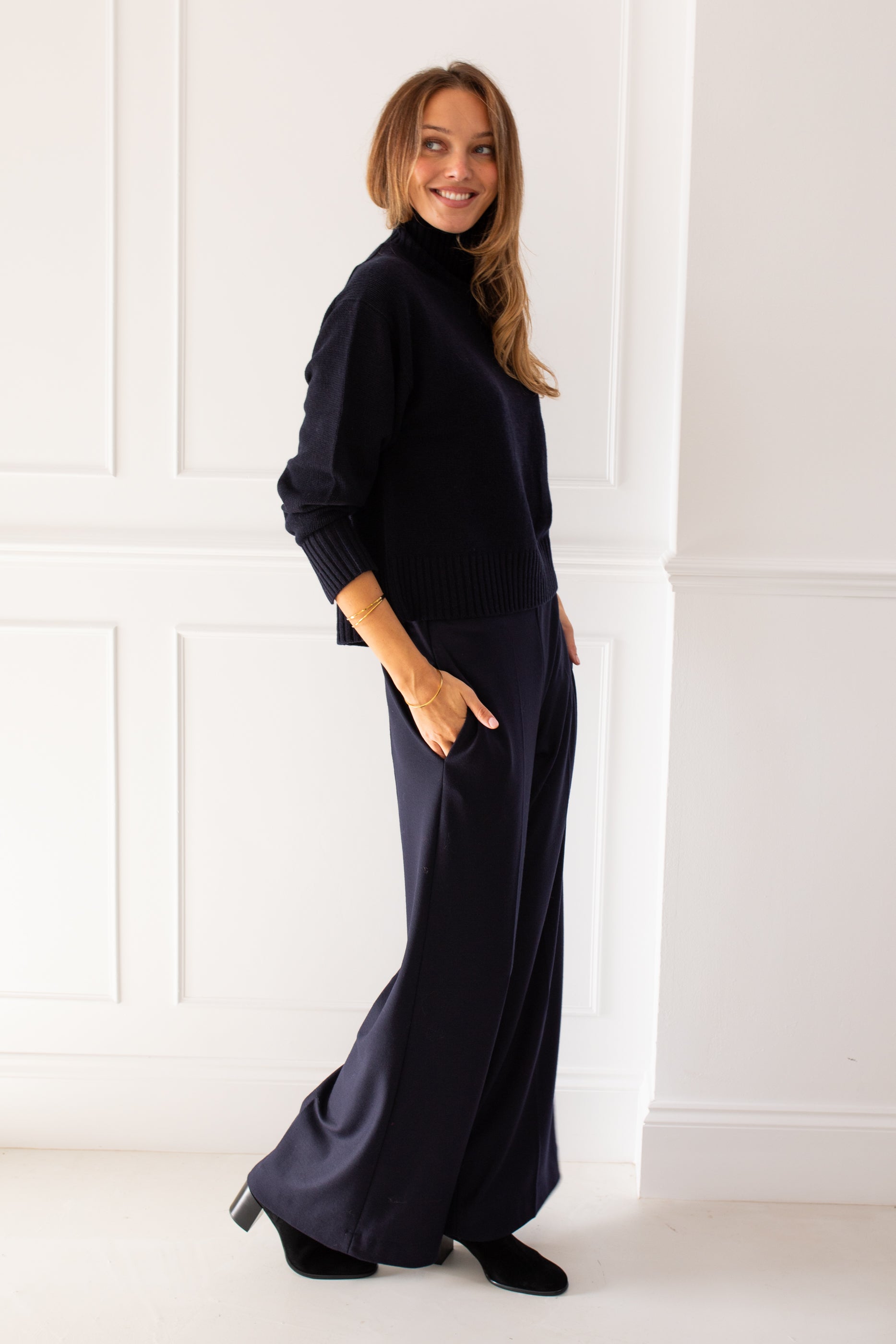 Luisa Cerano Crown Navy Turtleneck