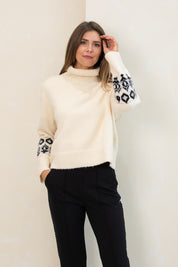 Tatiana Fairisle Sleeve Sweater