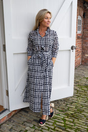 Wren Black & White Check Dress