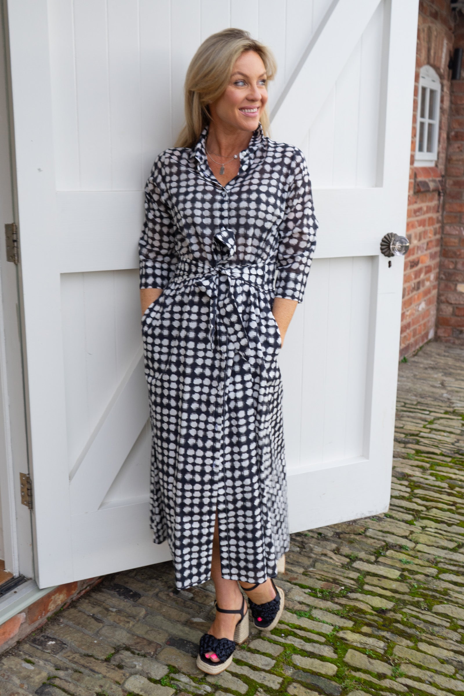 Wren Black & White Check Dress