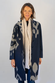 Navy Ikat Coat