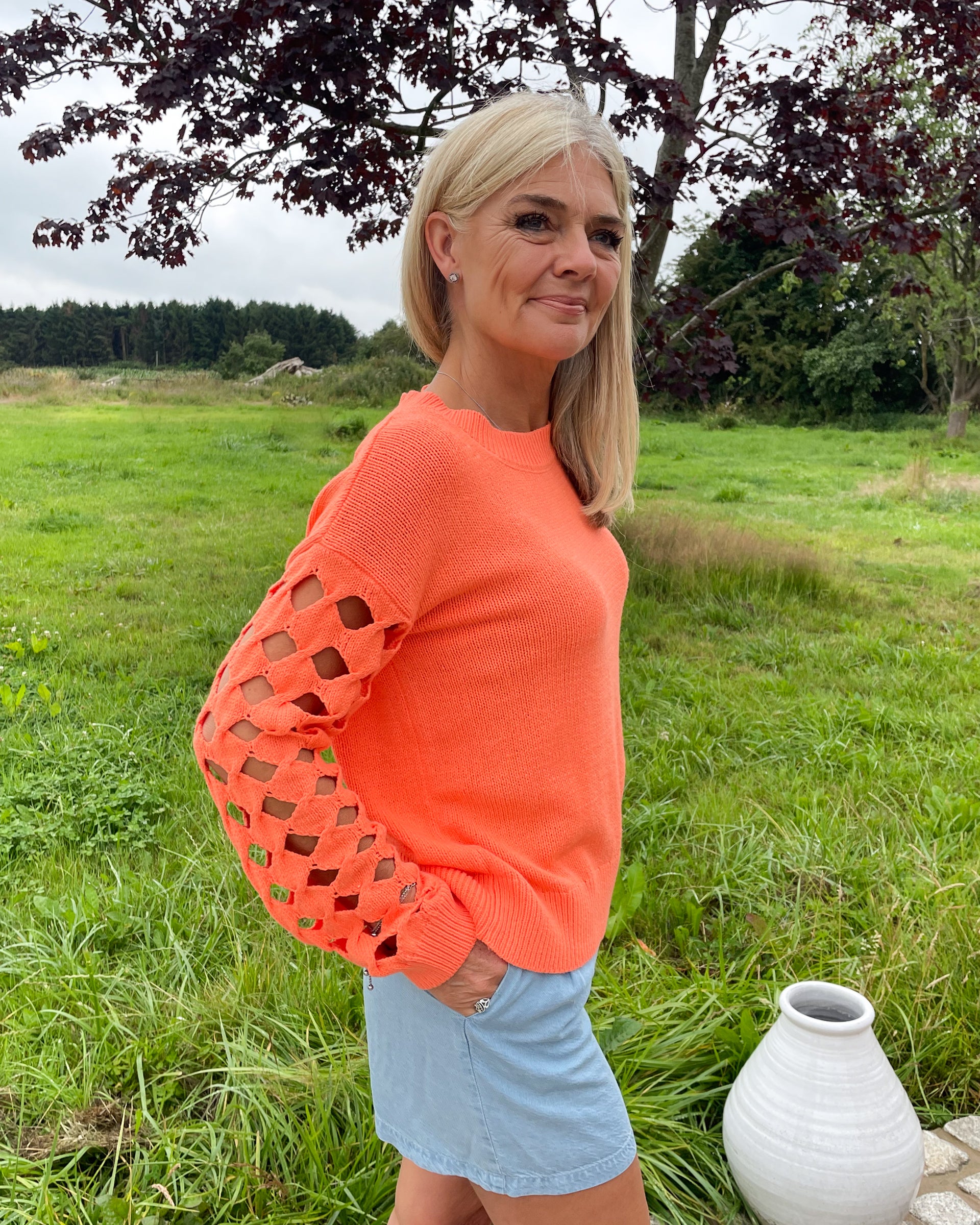 Tristan Orange Knit