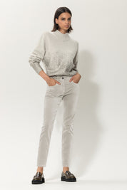 Edgy Contrasts Skinny Velvet Trousers