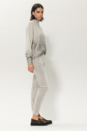 Edgy Contrasts Skinny Velvet Trousers
