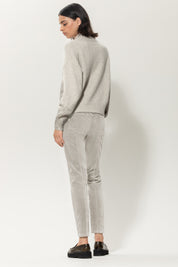 Edgy Contrasts Skinny Velvet Trousers