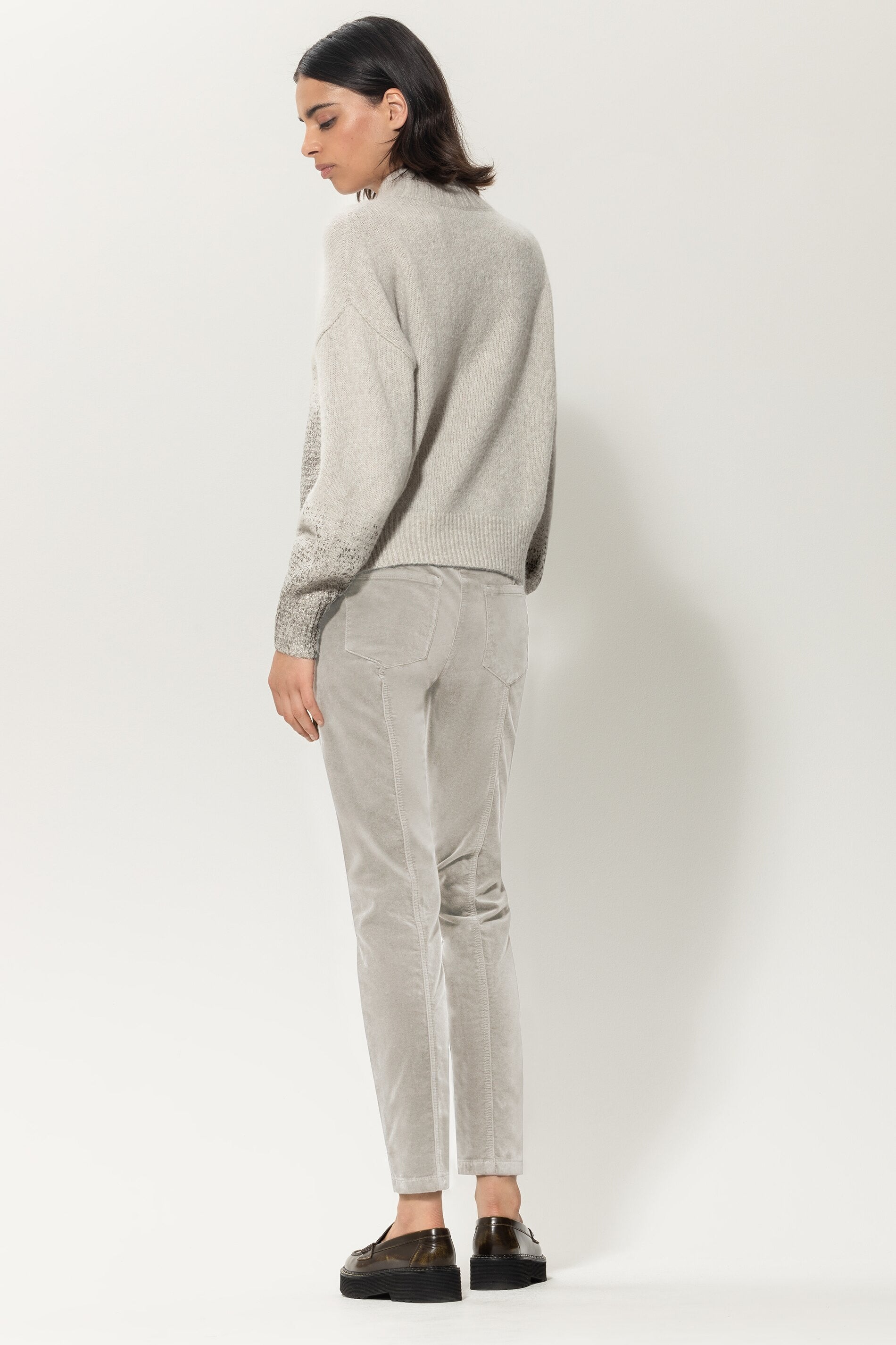 Edgy Contrasts Skinny Velvet Trousers