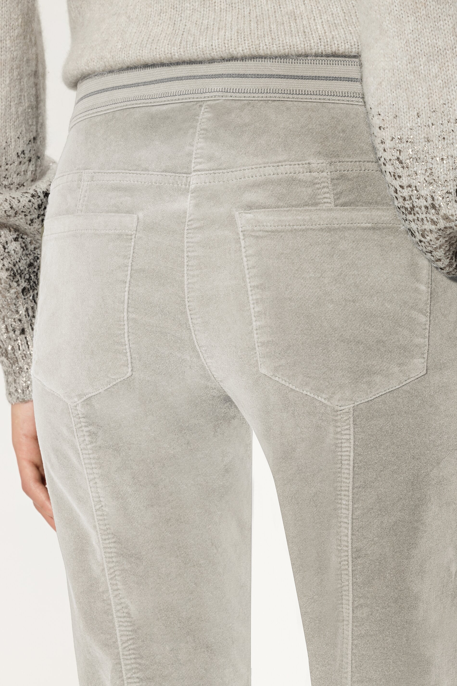 Edgy Contrasts Skinny Velvet Trousers