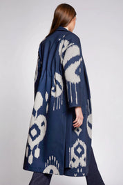 Navy Ikat Coat