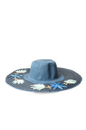 Blue Straw Sunhat