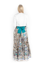 Teal Embellished Tie Belt