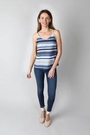 Blue Striped Vest Top