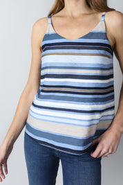 Blue Striped Vest Top