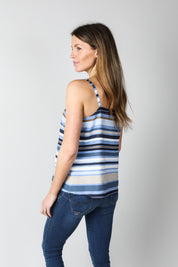 Blue Striped Vest Top