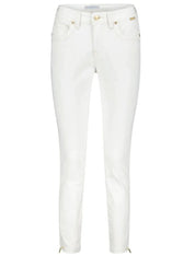 Laila Ecru Zip Detail Jeans