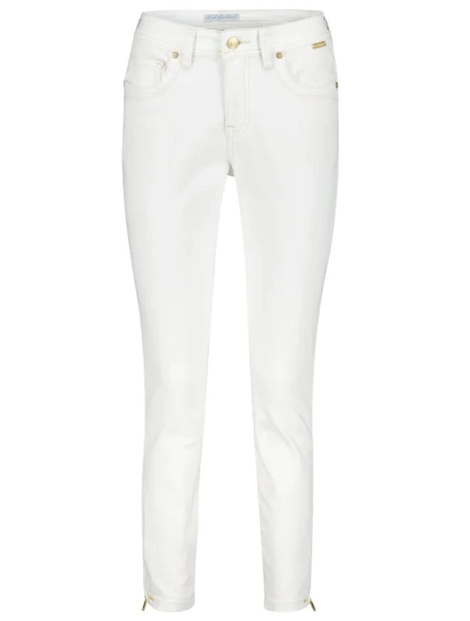 Laila Ecru Zip Detail Jeans