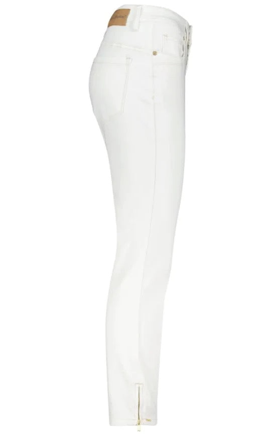Laila Ecru Zip Detail Jeans