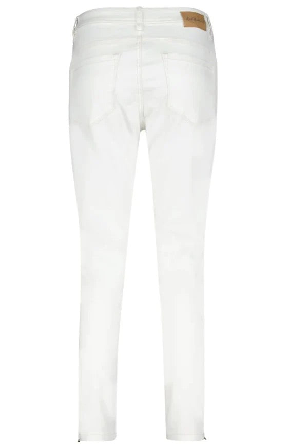 Laila Ecru Zip Detail Jeans