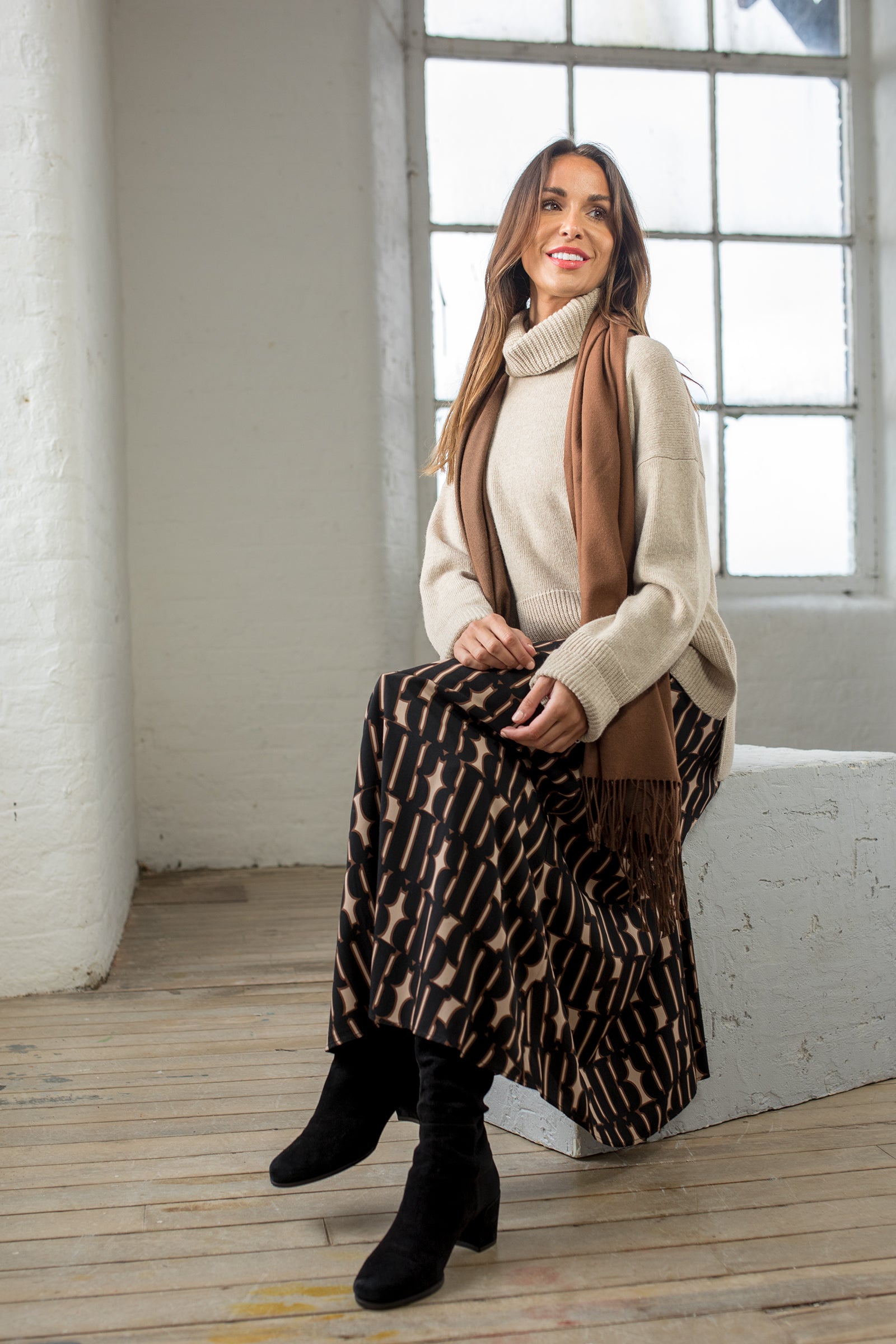 Black Print Skirt